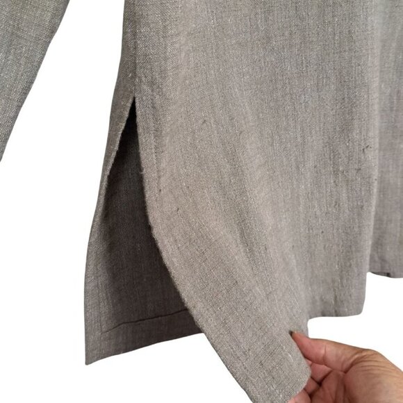 Eileen Fisher Italian Cotton Linen Blend Single Button Jacket Size S - Picture 4 of 10